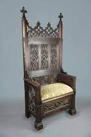 meval carved oak kings throne chair
