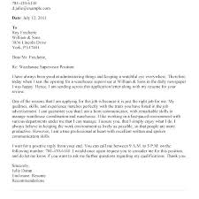 Cover Letter Example For Warehouse Position Cover Letters Example