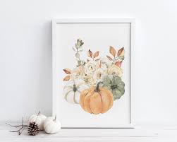 Pumpkin Fall Bouquet Printable Wall Art