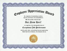 Details About Employee Appreciation Award Certificate Office Job Work Recognition Custom Name