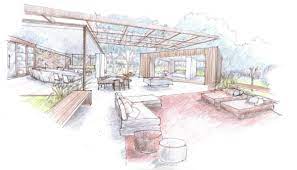 outdoor indoor house sketch interior