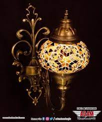 Gold Amber Colored Mosaic Wall Lamp
