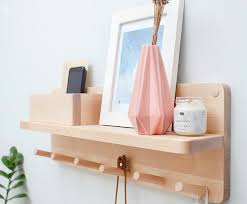 Wooden Wall Organizer With Shelf And