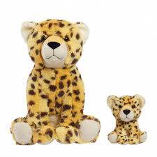 large plush cheetah and cub