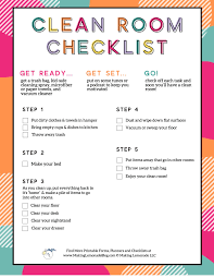 free kids printable cleaning checklist
