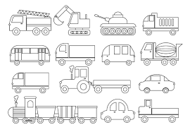 If the pieces are not in order (if using vinyl) just ungroup, select all the same color , move off the other pieces and the attach. Construction Vehicles Printables Coloring Pages Collection Isaac Cuenca Auto