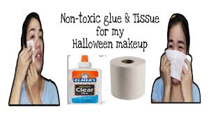 non toxic glue halloween makeup look