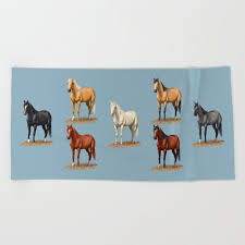 Horse Common Solid Coat Colors Chart Beach Towel By Csforest