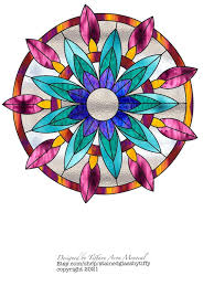 Geometric Mandala Stained Glass Pattern