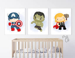 Set 3 Avengers Marvel Nursery Prints