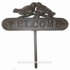 cast iron garden stake welcome sign