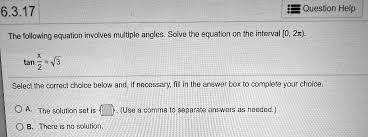 multiple angles solve the equation