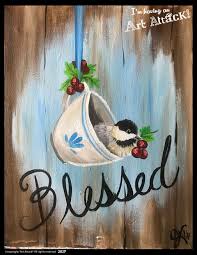 Blessed teacup with chickadee by Julie Kukreja. Art Attack! Paint Party |  Painting, Art painting, Painting crafts