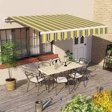 Striped Retractable Awning