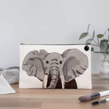 watercolour elephant makeup bag by