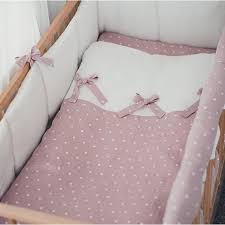 linen flax polka dot baby bow bedding