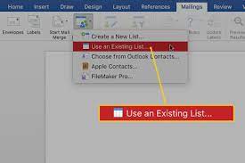 microsoft word mail merge from within excel