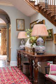 a console table in an entryway