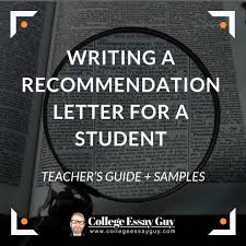 recommendation letter for a student