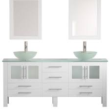 Tempered Glass Double Vanity Set
