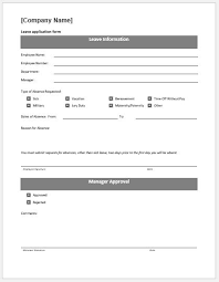Leave Application Form Template Ms Word Word Excel Templates