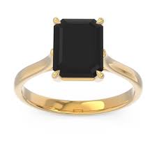 black onyx ring in 14k yellow gold