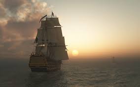 ship schooner sunset cg digital