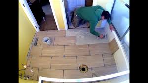 To add even more protection against water. Porcelain Tile Staggered Bathroom Floor Installation Time Lapse Youtube