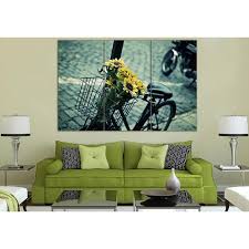 bicycle canvas flower wall art bike