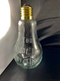 Beachaholicglass You Light Up My Life Etched Glass Light Bulb Jar