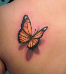 A three colourful butterflies in a row, makes this tattoo bright and positive. Butterfly Tattoos Meanings Tattoo Designs Artists