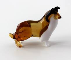 Blown Glass Collie Figurine Russian