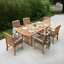 7 Piece Teak Wood Outdoor Dining Set