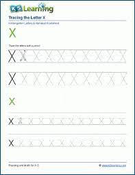 tracing the letter x x k5 learning