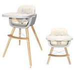 Wooden High Chair for Toddler/Infant/Baby 3 in 1 Convertible Modern Highchair Solution - Beige Asunflower