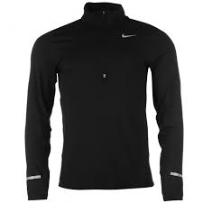 Mens Nike Dri Fit Element Half Zip Long Sleeve Running Top Black T Shirts Nielsen Animal
