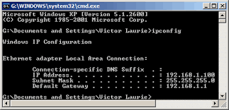 the command line in windows xp tcp ip