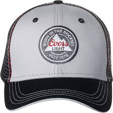 Amazon Com Coors Light Born In The Rockies Cap Hat Officially Licensed Gray Clothing