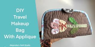 makeup travel bag with applique