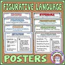 Figurative Language Posters Mini Anchor Charts For Word Walls Reference