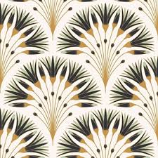 1920s Art Deco Fabric Wallpaper And