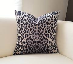 Gray Leopard Velvet Pillow Cover
