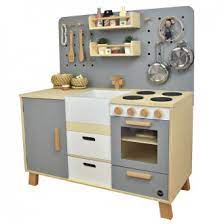 Our beautiful wooden toy kitchens have all the ingredients kids need for hours of creative play. Meppi Copenhagen Wooden Pretend Play Toy Kitchen Grey