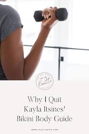 image of bicep curl with text why i quit kayla itsines body guide