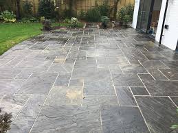 Black Indian Sandstone Paving Area