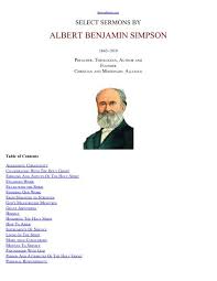 sermons by albert benjamin simpson