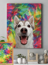 Pop Art Colorful Palm Dog Painting