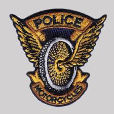 police motorcycles navy banner patch