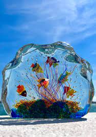 Half Moon Murano Glass Aquarium