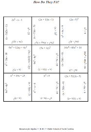 Factoring Polynomials Square Puzzle